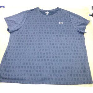 Under Armour 3X Loose Fit Mens T-Shirt Gray All Over Print 100% Polyester Made I
